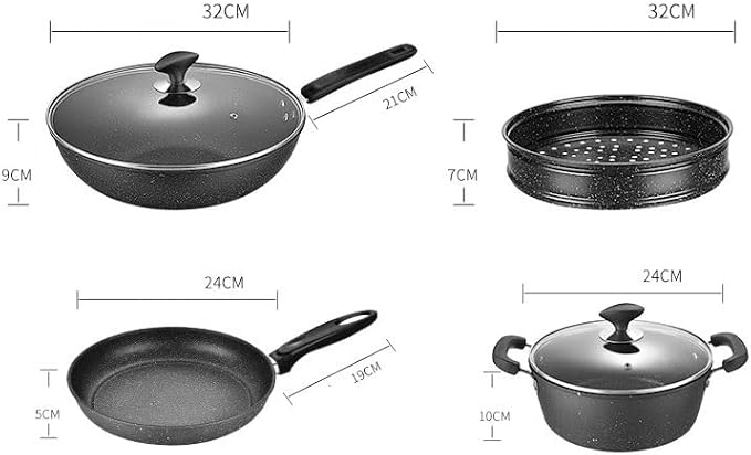 Medical Stone Cookware Set Thick Bottom Induction Cooktop Compatible Non Stick