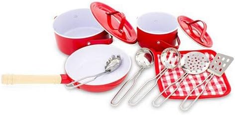 Ulysses 5063 12 Piece Kitchen Set in a Suitcase Box Red