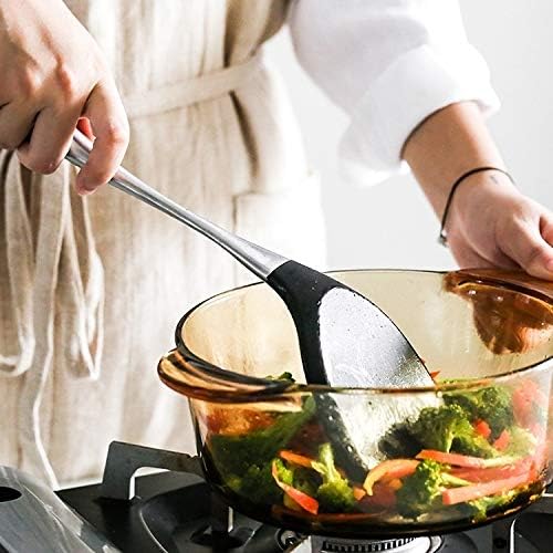 Kn605 Stainless Steel Handle Silicone Slice High Temperature Resistance Cooking Slice(Black) Cookware Set Cookware Picnic Boiler Cookware (Color : Grey)