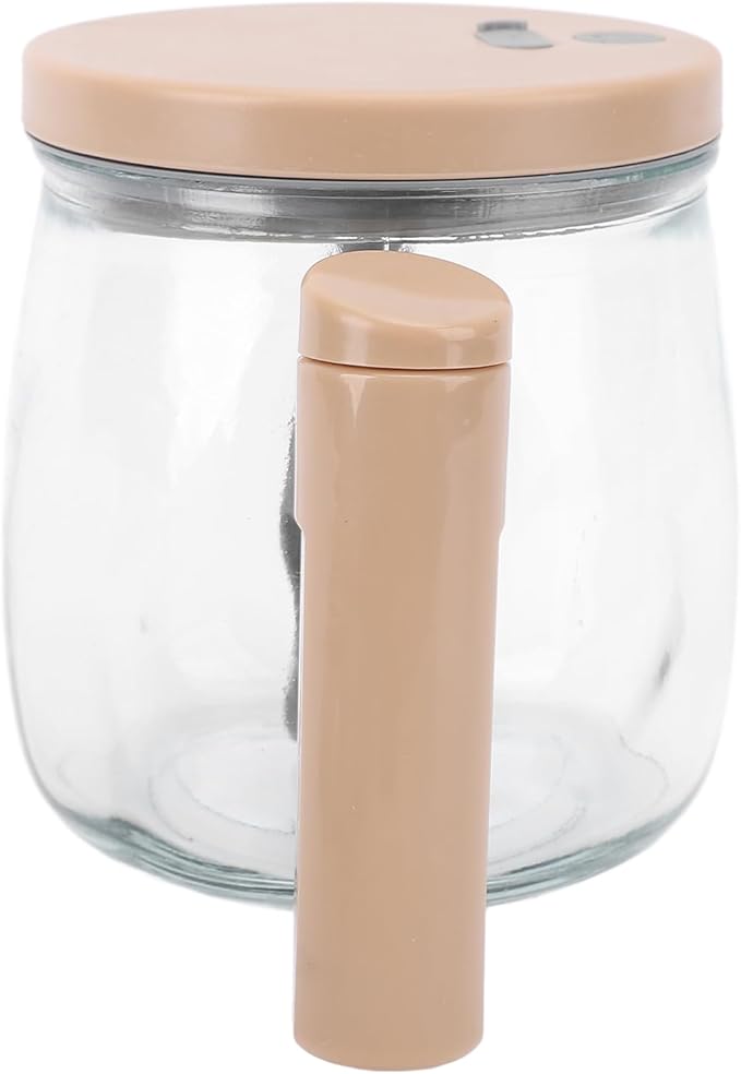 Electric Self Stirring Mug 400ml Lightweight Glass Automatic Stirring Coffee Mug Self Mixing with Removable Rod and Lid Handle for Home Office Use