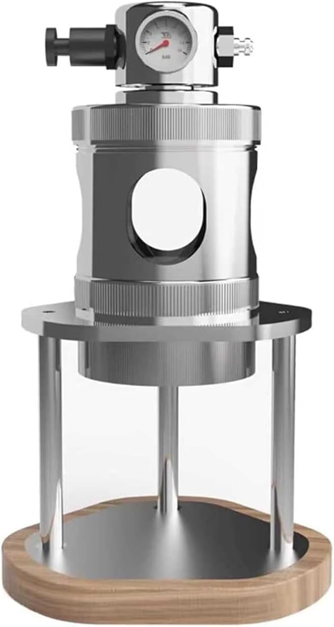 Portable Pneumatic Espresso Maker Manual Air Pressure Coffee Maker Stainless Steel 16Bar Fast Extraction Compact Design with Pressure Gauge for Home Camping