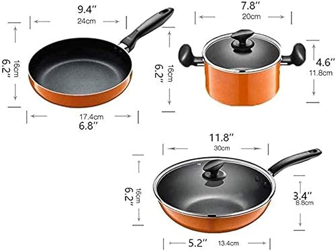 Non-Stick Pot and Pan SetKitchen Cookware SetWoks and Saucepan Pots and Pans SetAluminum Alloy Variety Pack