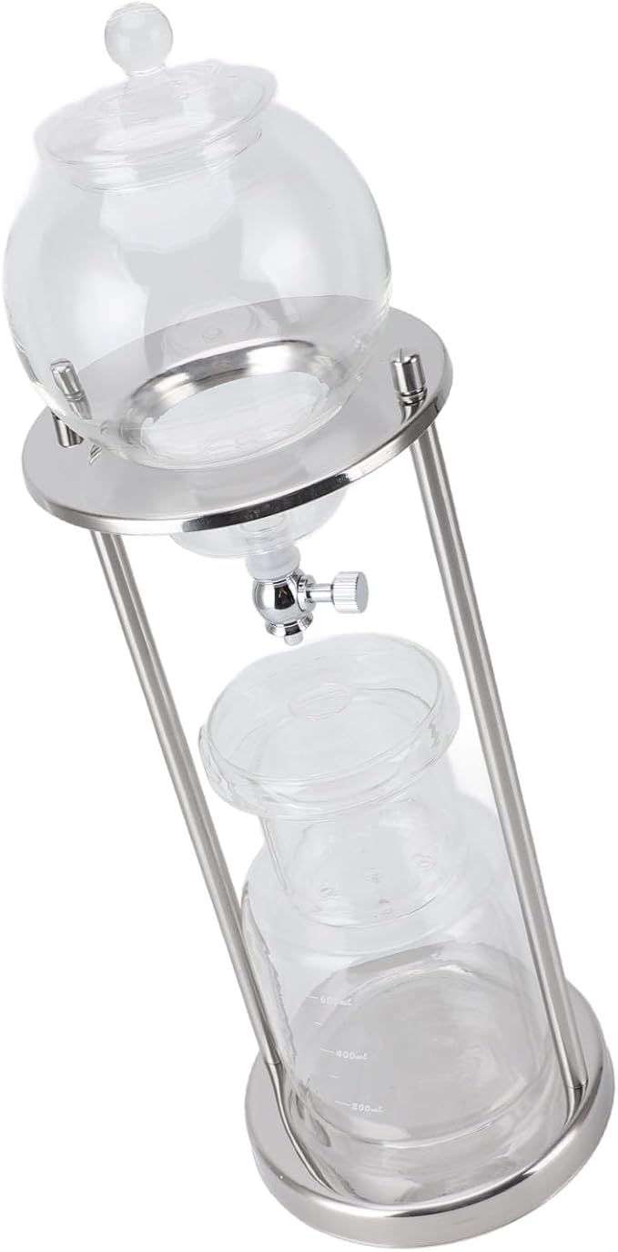 Alomejor Glass Cold Brew Dripper Coffee Maker Ice Coffee Drip Tower Stainless Steel for Tea Extracting High Grade Flavors