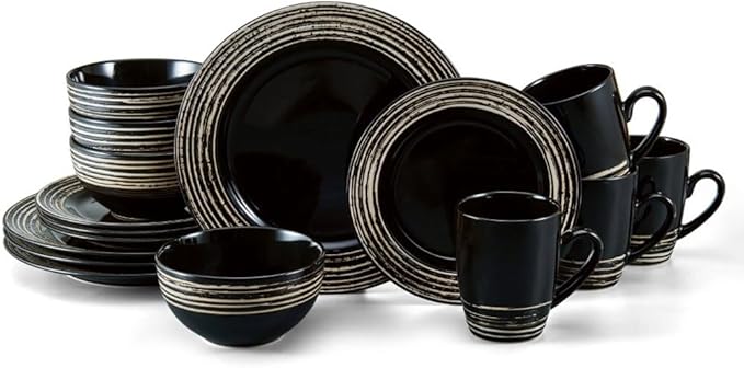 Food Plate Set Dish 16-Piece Dinnerware Set Stoneware Plates Dinner Sets Ceramic Dishes To Eat Tableware Bar