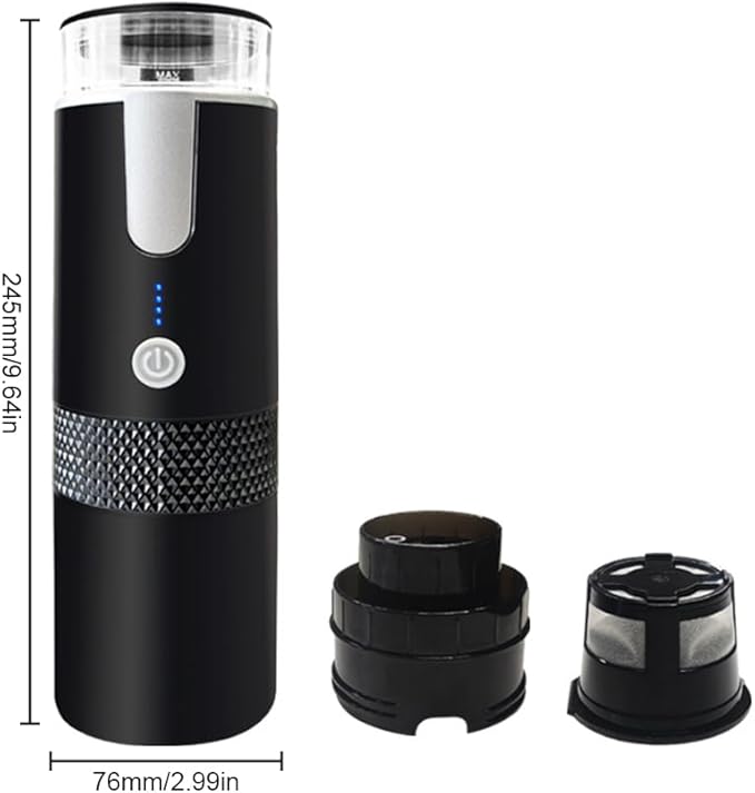 Decdeal Electric Espresso Coffee Machines 6oz Single Serve Mini Coffee Maker with Cup Automatic Brew for Camping Travel Car Hiking Office