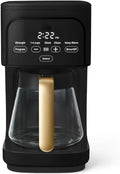 Programmable 12-Cup Coffee Maker with Touch Controls Auto Brew Timer Reusable Filter Large Glass Carafe Premium Countertop Coffee Machine (Black)