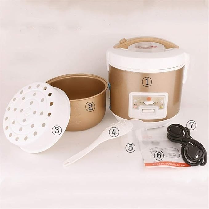 Rice Cooker Household Non-Stick Rice Cooker Warm Function One-Key Cooking for 1-7 People (4L) ()