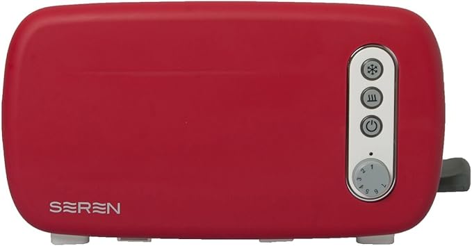 BergHOFF Seren Side Loading Toaster with Cool Touch Exterior and Removable Crumb Tray With Red Panel use as Serving Tray