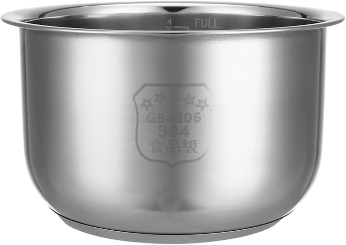 Rice Cooker Liner Replacement 2L Electric Cooker Inner Pot Cooker Accessories Inner Rice Cooking Pot Parts Stainless Steel Instant Inner Cooking Supplies