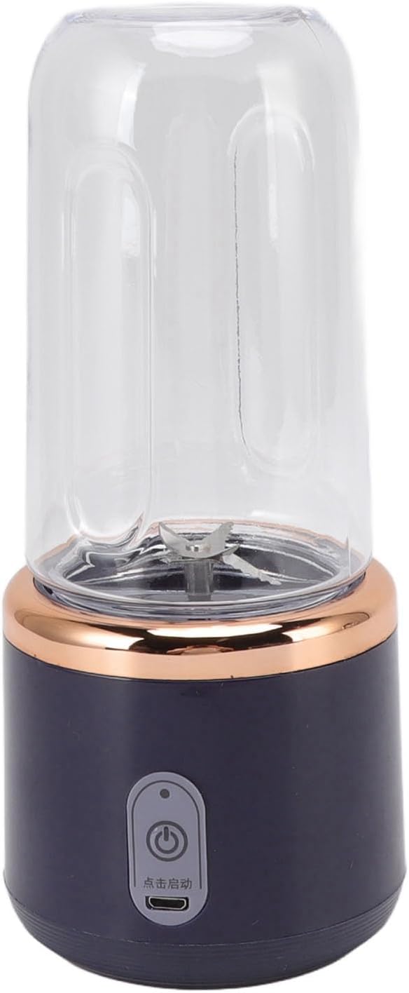 Portable 300ml Blender with 6-Blade Design for Smoothies and Juices - Cordless USB Rechargeable Includes Bottle and Lid