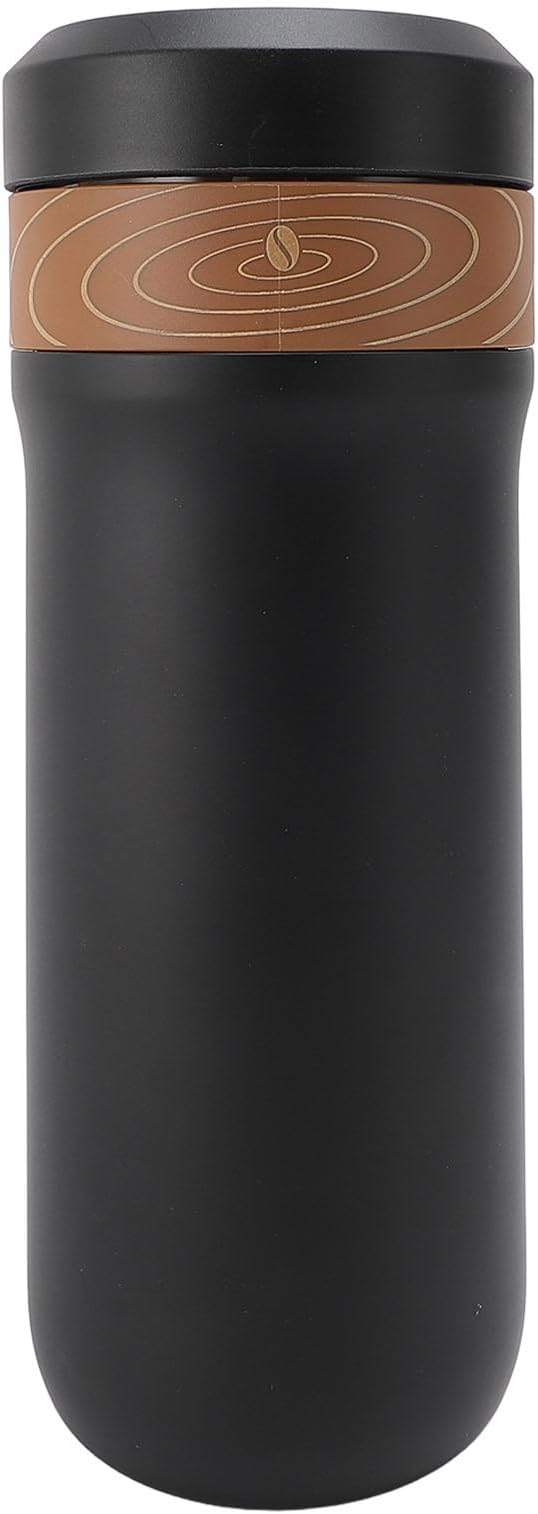 ZJchao Stainless Steel French Press Coffee Mug Double Layer Insulation 4 Layer Filter Mesh Portable Coffee Maker Insulated Cup