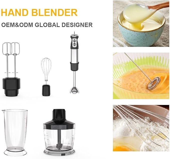 Professional Multi-purpose Mixer Cup Commercial Immersion Stainless Steel Blender Kitchen Hand Stick Blender Sets Hand Held Electric Mixer