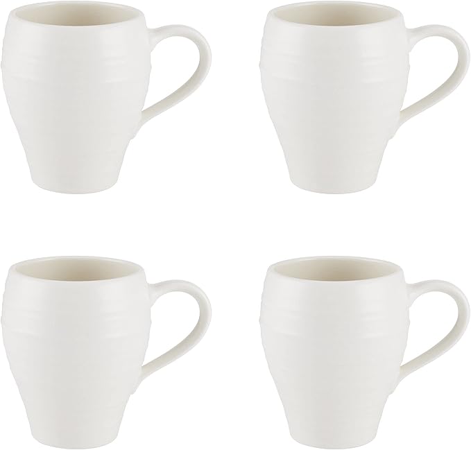 Mikasa Swirl White 16 Piece Dinnerware Set Service for 4