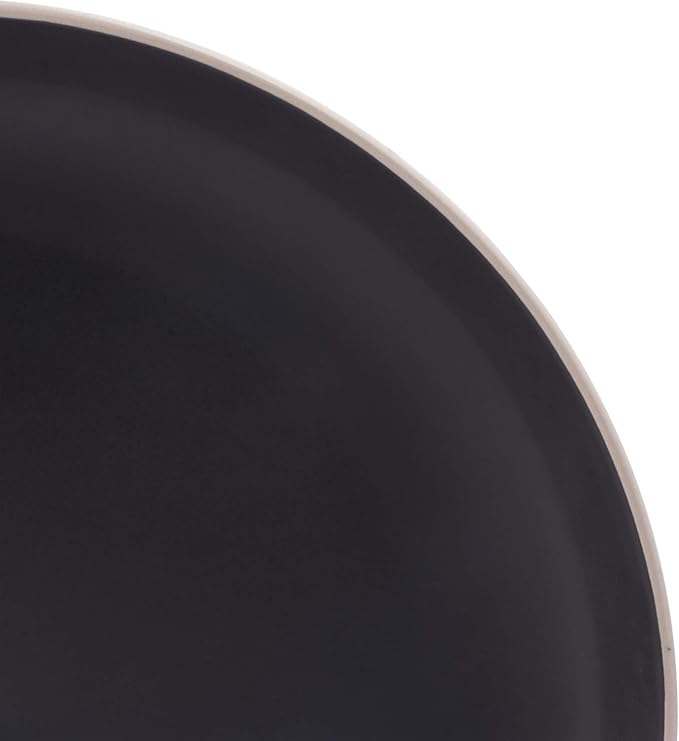 12-Piece Matte Stoneware Dinnerware Set – Modern Plates Bowls &amp Mugs for Everyday Dining (Black)