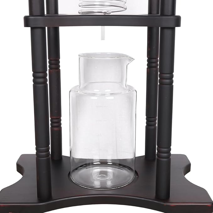 Iced Cold Brew Drip Tower Black Ice Coffee Machine Large Capacity Cold Brew Coffee Tower Cold Brew Drip Tower 84.54ounces (Black)
