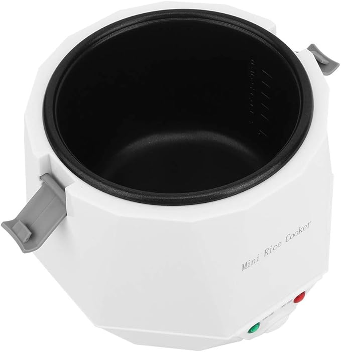 1.6L Mini Rice Cooker Portable Travel Steamer Electric Lunch Box Rice Cooking Tool for 12V Car Use White for Rice/Cooking/Soup