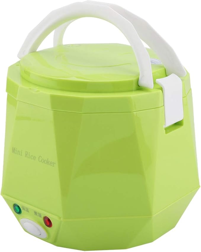 1.3 Liter Portable Car Electric Rice Cooker Food Steamer 12V 100W Portable Electric Rice Cooker Electric Rice Cooker Electric Food Steamer Car Steamer for Coach Travel Camping (Green)