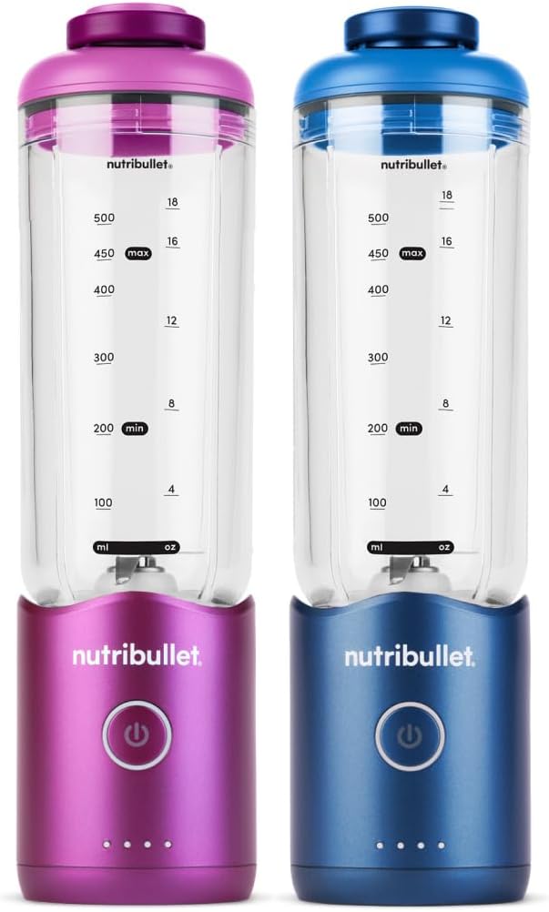 nutribullet Flex portable blender Two-Pack Sapphire Blue &amp Orchid Purple