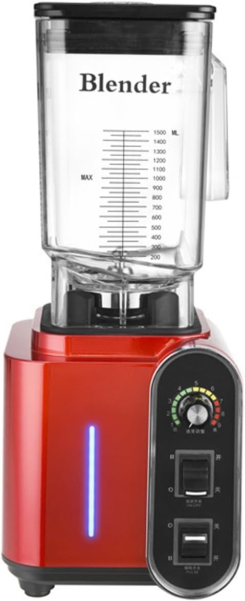 Smoothie Blender2200W Multifunction Commercial Quiet Blender with Tea cup/milk cover cup/smoothie cup1.5LProfessional Countertop BlenderHousehold Quiet Blenderfor Puree Crush Ice Smoothies(Red)