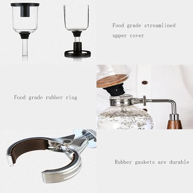 Habiba Iced Drip Coffee Maker Siphon Coffee Maker Heat-Resistant Glass Manually Coffee Brewer Hot Tea Maker Machine Home Office Coffee Maker Reusable