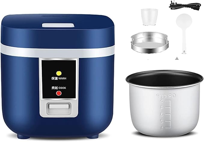 1.2L Mini Rice Cooker Electric Rice Steamer for 2 with Keep Warm Function 200W Removable Non Stick Rice Pot Automatic