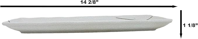 Ebros Gift Modern Yukino Hana Snow Flowers Ceramic Dinnerware Serveware Kitchenware Set Oriental Asian Restaurant Supply (Pack Of 5 Rectangular Serving Platter 14L)