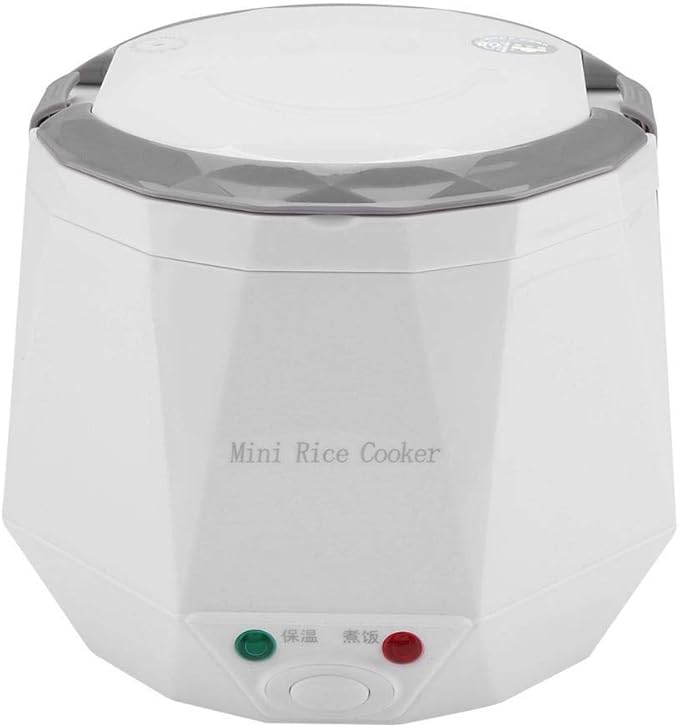 Fdit Mini Rice Cooker 24V 1.3L Electric Food Steamer for Truck Car Portable 180W White Non-Stick Coating