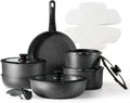 18Pcs Black Removable Handle Pots Pans Set Induction Kitchen Oven Safe Sets Non Stick Detachable Cookware SetWhite 18Piece SetA-Black 18-Piece Set-A