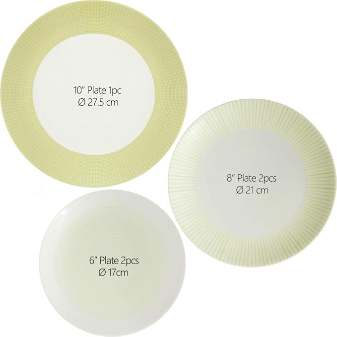 Hankook Chinaware 한국도자기 Lime Home Set for 6 Dinnerware Korean Fine Bone-China Dojagi Ceramic