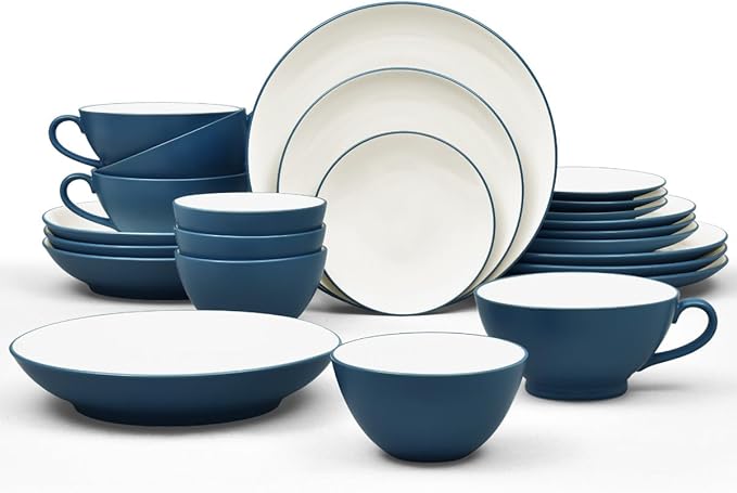 Noritake Colorwave Blue 24-Piece Dinnerware Set Service for 4