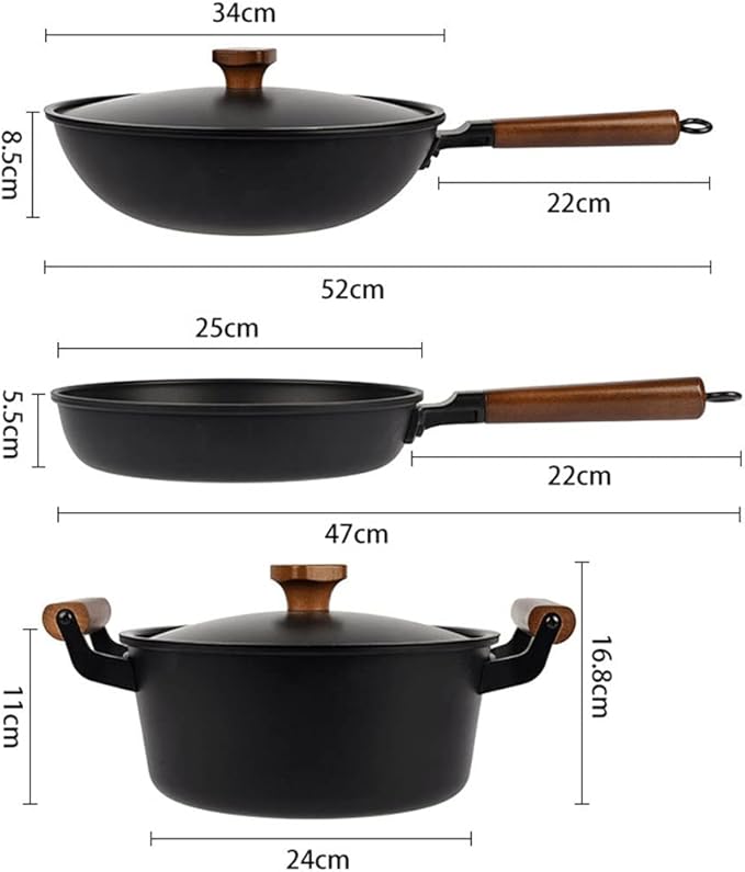 Non-Stick Frying Pan Cooking Cookware Set Kitchen Egg Frying Pan Multifunctional Soup Pot Iron Pot Cookware Set Cookware