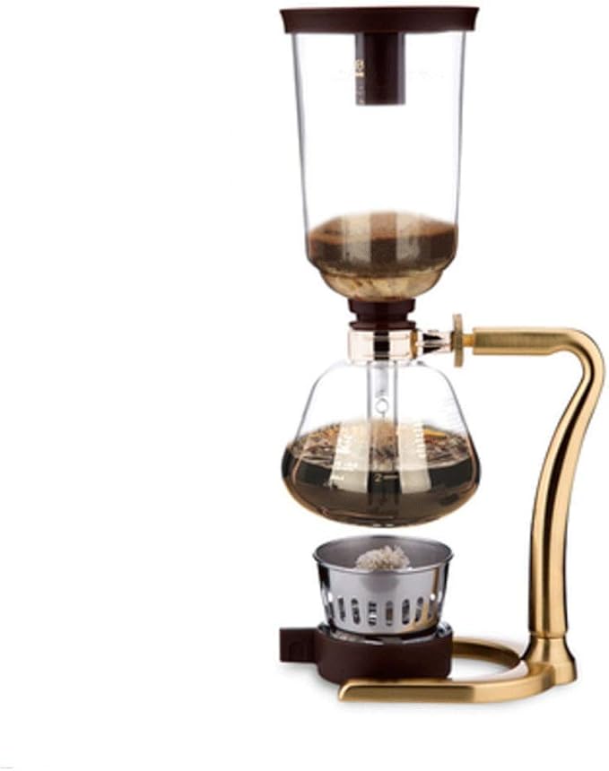 Coffee machine manual coffee pot siphon household siphon pot set glass coffee machine coffee machine manual grinder(E)