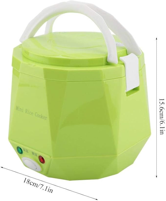 Mini Rice Cookers 24V 1.3 L Electric Rice-cooker Food Steamer for Truck Car Cooking for Soup Porridge Rice Noodles Portable 180W(green)