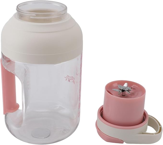 Focket Juicer Machine 800 Ml Cordless Portable Blender with 3000 mAh Battery for Office Travel Kitchen Gym (PINK)