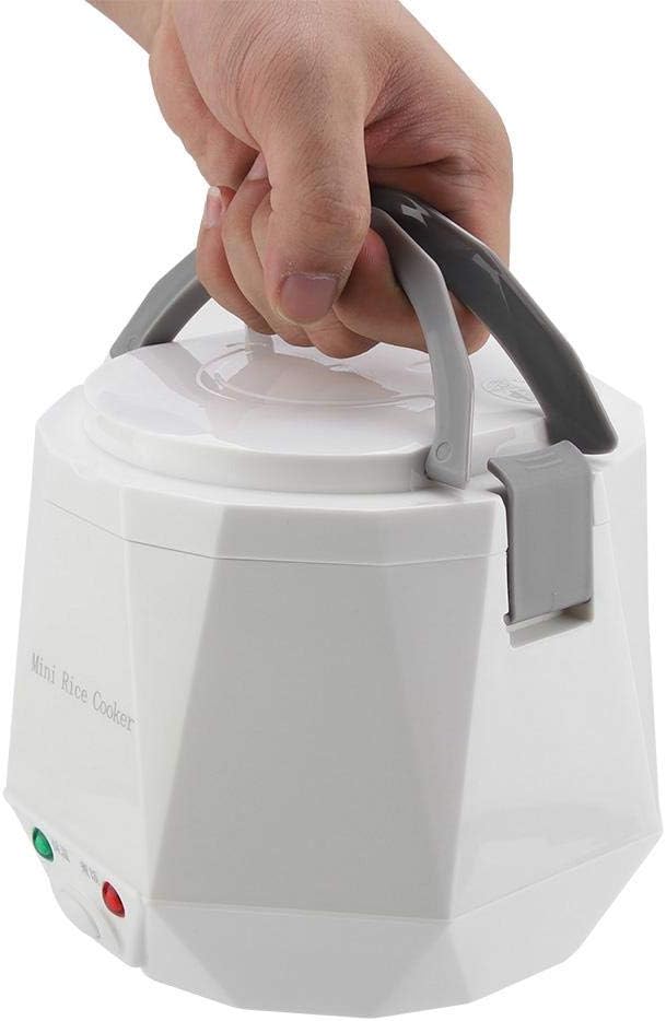 Fdit Mini Rice Cooker 24V 1.3L Electric Food Steamer for Truck Car Portable 180W White Non-Stick Coating
