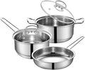 Pots and Pans Sets Pots and Pans3 Piece Non Stick Cookware SetsStainless Steel Cooking Pans Set