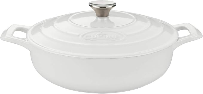 La Cuisine LC 2680 5 Piece Enameled Cast Iron Round Casserole Cookware Set White