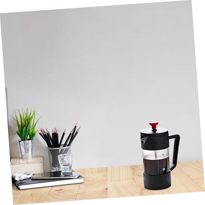 Happyyami Glass Plunger Coffee Maker 350ml Heat-resistant Borosilicate Glass Coffee Pot Stainless Steel Press for Home Brewing Tea