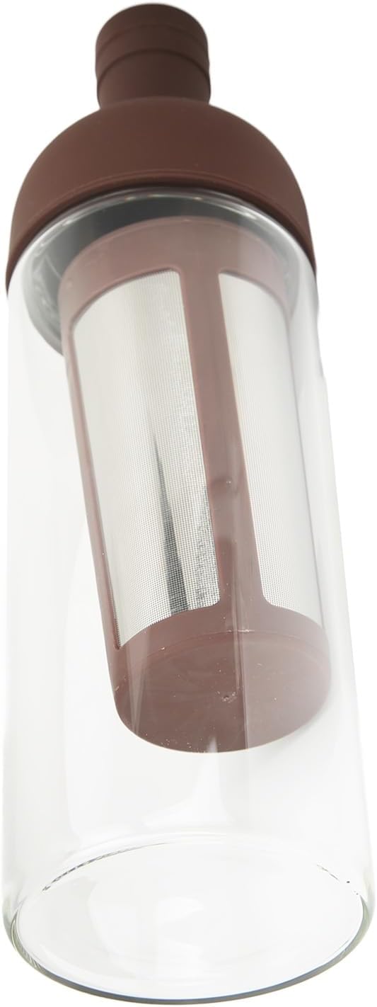 Cold Brew Coffee Wine Bottle Double Layer Design Cold Brew Coffee Maker with Stainless Steel Filter 1000ml Large Capacity for Iced Coffee Lovers
