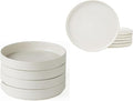 famiware 8.25 Paste Bowl Set (4 Piece) and 10 Dinner Plates for 6 - Matte White