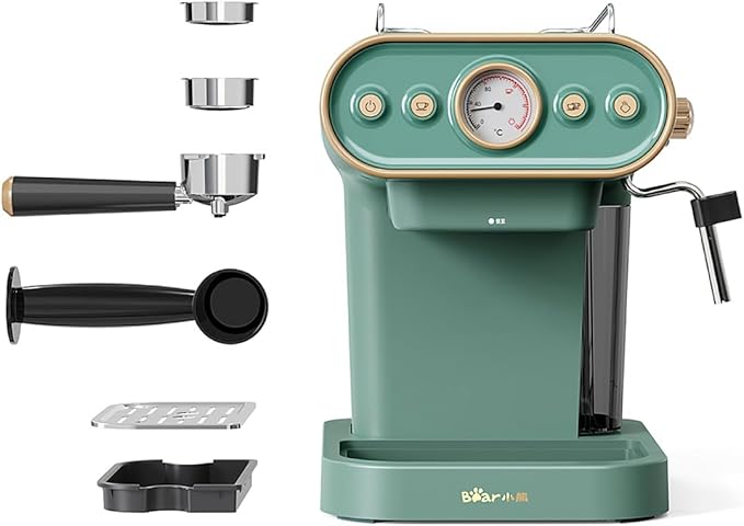 compact high-pressure espresso coffee machine with steam frother