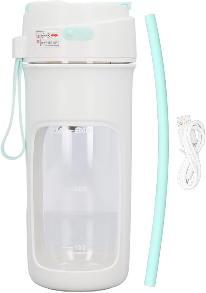 500Ml Portable Blender Cup Travel Blender Cup Miniature Juicer Automatic USB Rechargeable with Straw for Shakes Smoothies Juice
