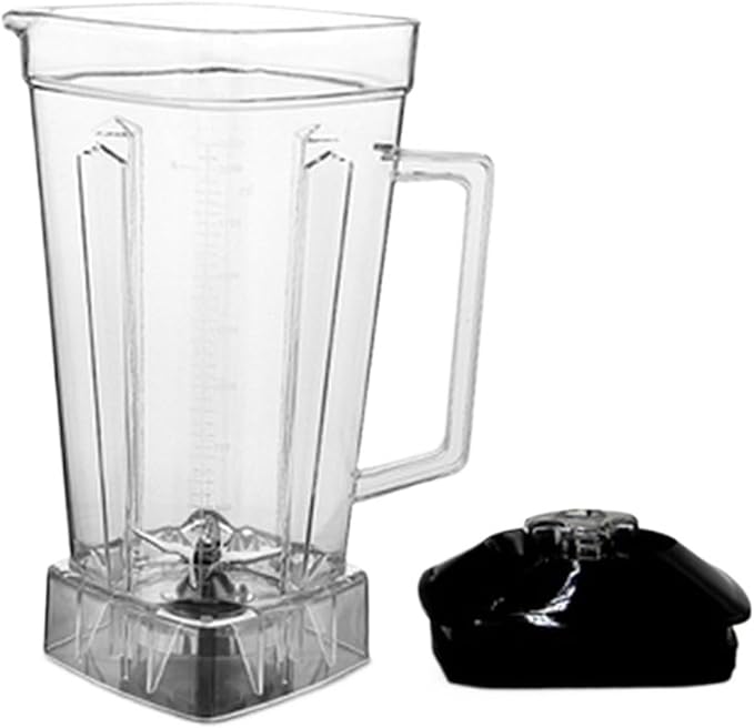 2L Square Container Jar Jug Pitcher Cup Bottom With Serrated Smoothies Blades Lid BPA FREE For Commercial Blender Spare Parts
