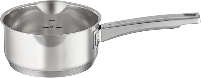 RÖSLE EXPERTISO 4-Piece Pot Set Universal Pot Set with 3 Pots and 1 Saucepan 18/10 Stainless Steel Glass Lids Scale on Inside Suitable for Induction Cookers Dishwasher Safe