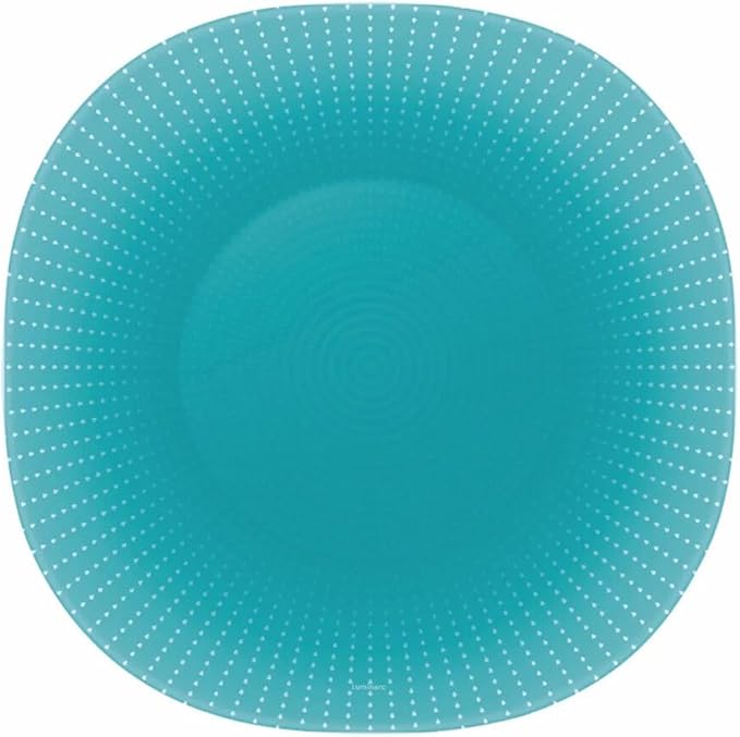 Carina Pop Art Turquoise Glass Dinnerware Set of 44 for 6 pers. Dessert Plate Dinner Plate Deep Plate Salad Bowls Decanter with Glass Mug and Saucer