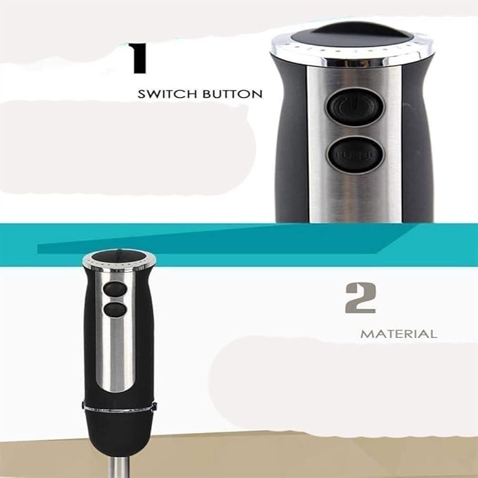 TOEWOE Hand Blender 4 In 1 Immersion Blender Stick Blender with 500ml Food Grinder 600ml Container Chopper 13 Speed 304 Stainless Steel Blades BPA-Free Kitchen Tool