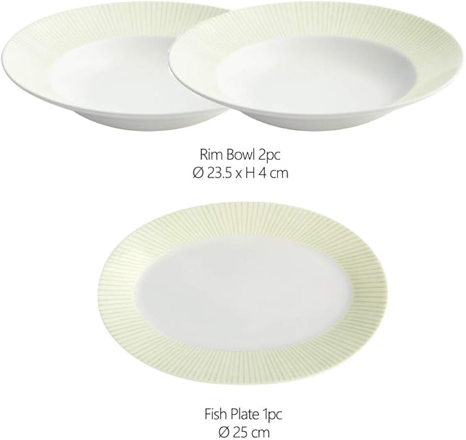Hankook Chinaware 한국도자기 Lime Home Set for 6 Dinnerware Korean Fine Bone-China Dojagi Ceramic