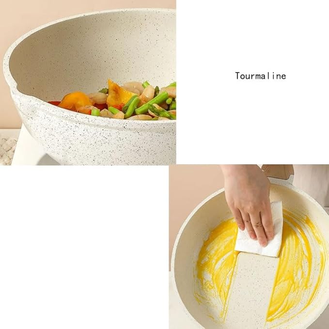 Flat Bottomed Pan Is Household Cooking Cookware Set Tourmaline Non Stick