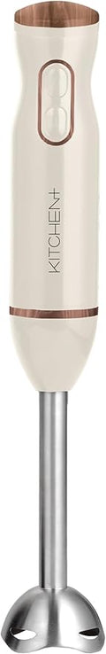 Living+ Immersion Blender Corded Hand Blender Electric Mixer Handheld with 2 Speeds Stainless Steel Blade Easy-Clean Detachable Rod Ergonomic Design Smoothie Blender 260W Cream