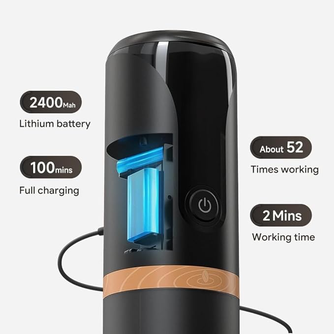 Travel Coffee Maker Portable - Single Serve for On-the-Go Espresso Compatible with Nespresso Capsules &amp Ground Coffee Machine Single Cup Coffee Makers Cafeteras Electricas Modernas